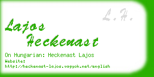 lajos heckenast business card